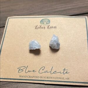 Lotus Lava Blue Calcite Earrings